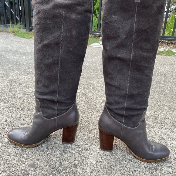 Gray Suede Boots Size 7 - Picture 6 of 10